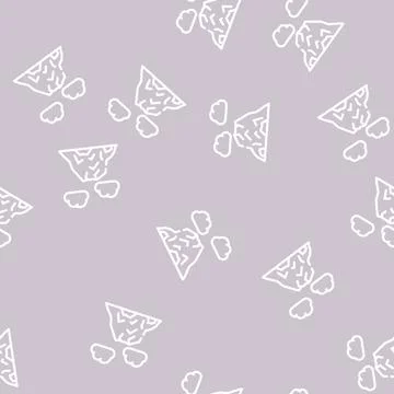 Volcano mountain line vector seamless pattern black 库存插图