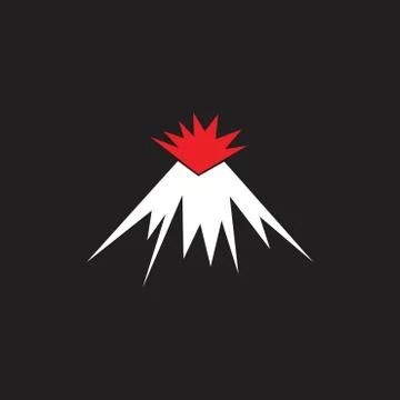 Volcano mountain rock simple logo Illustrazione stock