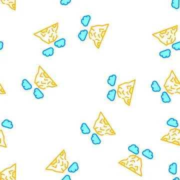 Volcano mountain vector seamless pattern color Stock Illustration