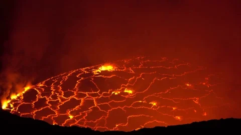 Volcano Nyiragongo, active Stratovolcano, DRC, Africa Video stock 83368208