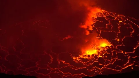 Volcano, Nyiragongo, Active Volcano. Drc 