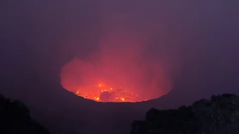 Volcano Nyiragongo, Lava lake, DRC, Africa Video stock 83402660