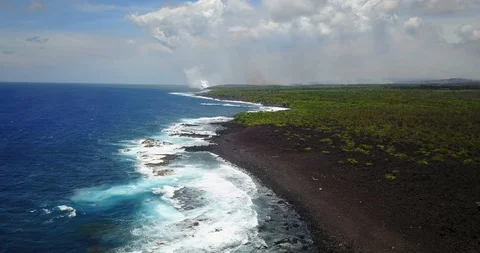 Volcano Pele Seaside View Stock-Footage 90469543