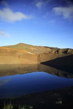 Volcano reflection Stock Photos