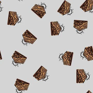 Volcano rock landskape vector seamless pattern Stock Illustration