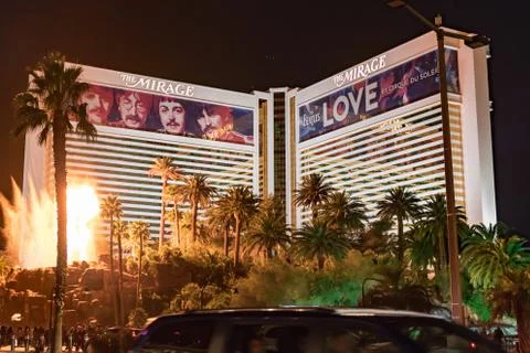 Volcano Show at The Mirage Hotel, Las Vegas Nevada USA, March 30, 2020 Stock Photos