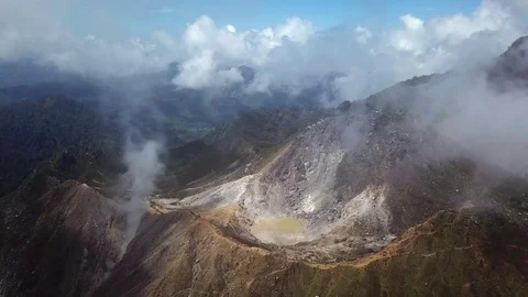 Volcano Sibayak caldera Stock Footage 83875373