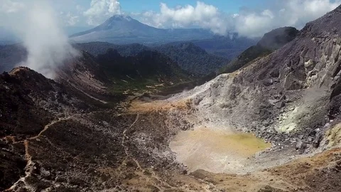 Volcano Sibayak caldera Stock Footage 83881553