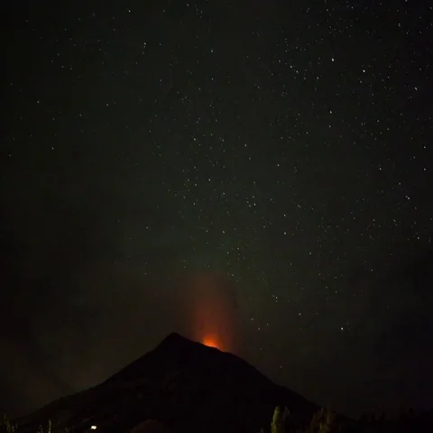 Volcano sicily stromboli lava active italy mountain explosive smoke Stock Footage 69548086