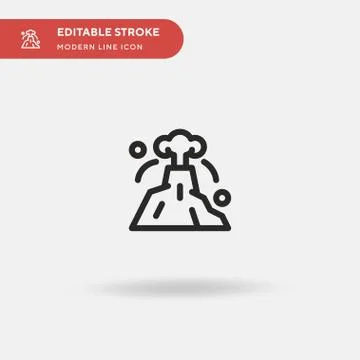 Volcano Simple vector icon. Illustration symbol design template for web mobil Illustrazione stock
