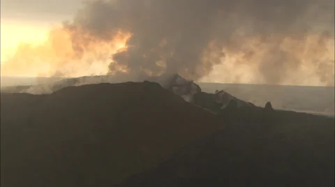 Volcano smoke cloud Stock Footage 37305906