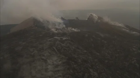 Volcano smoke grey Video stock 37306002