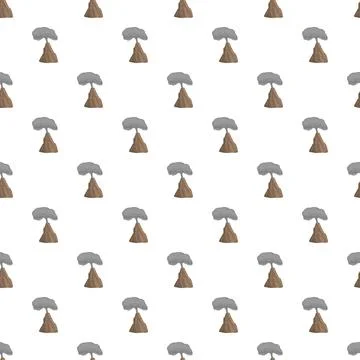 Volcano smoke plume seamless repeating pattern background Stock Illustration