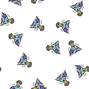 Volcano smoke vector seamless pattern 库存插图