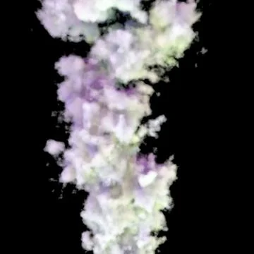 Volcano smoke working multicolored multicolor black background 3d render Stock Illustration