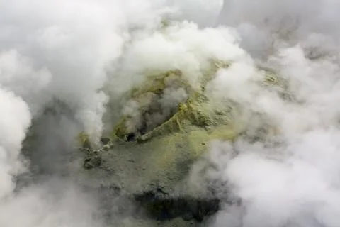 Volcano - Smoking hole in the Earth Stock Photos