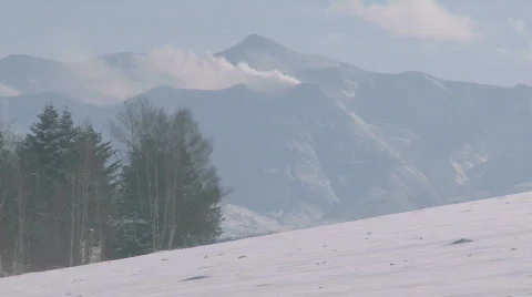 Volcano in the snow Video stock 588124