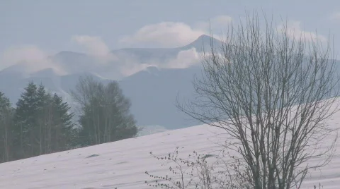 Volcano in the snow Video stock 588136