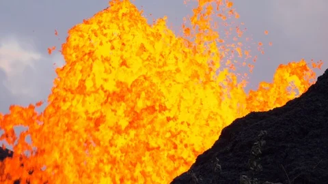 Volcano spews lava Stock-Footage 90569016