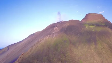 VOLCANO STROMBOLI | DRONE SHOT | SICILY | CINEMATIC AERIAL 2K Stock Footage 144156841