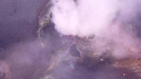 VOLCANO STROMBOLI | DRONE SHOTS | SICILY | CINEMATIC AERIAL 2K Stock Footage 144159601