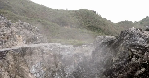 Volcano With Sulfur Gas.07 Stock Footage 121897105