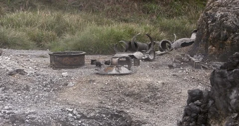 Volcano With Sulfur Gas.08 Stock Footage 121896830