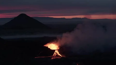 Volcano Sunrise Sideways Video stock 272185041