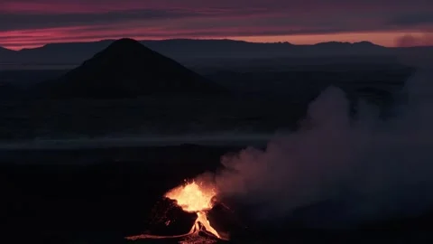 Volcano Sunrise Still Video stock 272184843