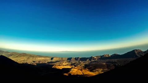 Volcano Teide shadow on Atlantic ocean Stock Footage 60743195
