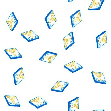 Volcano under water isometric icon seamless pattern Stock Illustration