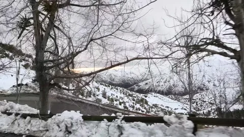 Volcano Valley during snowfall in Chile Stock-Footage 340748357