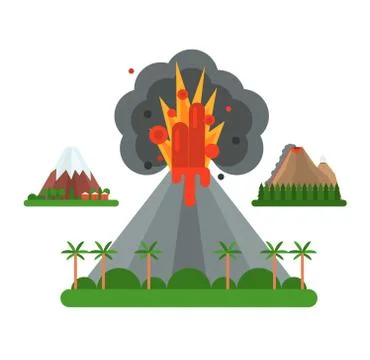 Volcano vector illustration Illustrazione stock