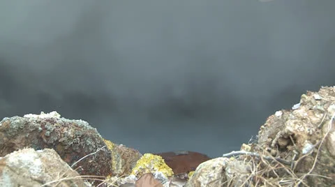 Volcano vent boiling water Stock Footage 25510468