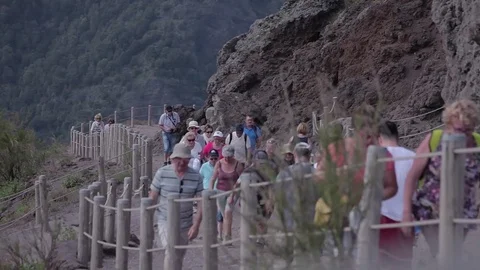 The volcano Vesuvius, Italy Stock Footage 73371095