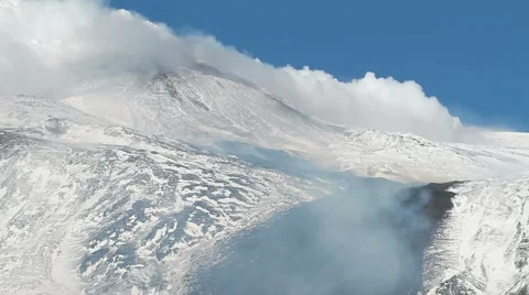 Volcano winter Stock Footage 42263781