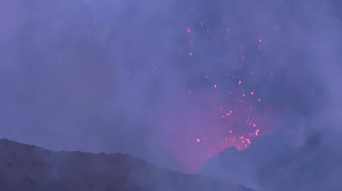 Volcano Yasur Eruption Stock Footage