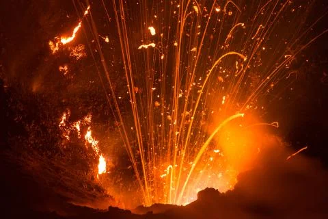 Volcano yasur eruption Foto stock