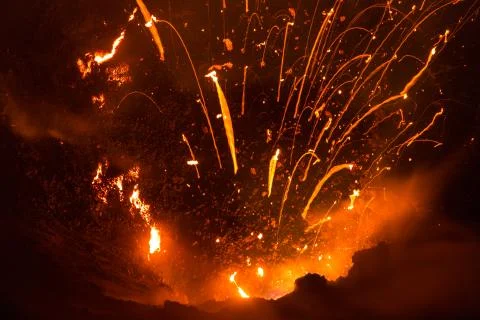 Volcano yasur eruption Stock Photos