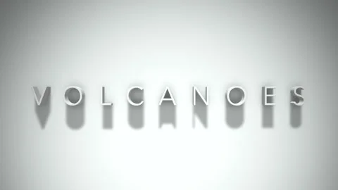 Volcanoes 3D title animation with shadows on a white background Stock Footage 296554041