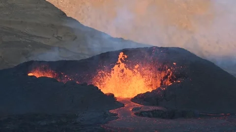 Volcanos smoke fire Stock-Footage 273210636