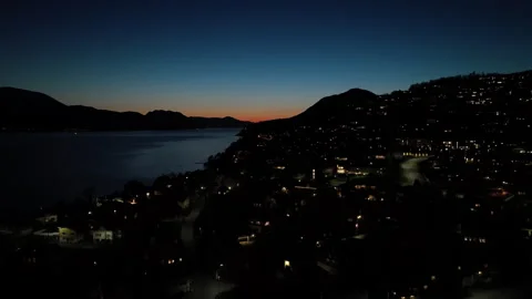 Volda, Norway during the night Stock Footage 254415024