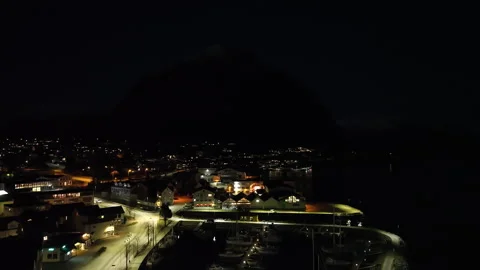 Volda, Norway during the night Stock Footage 254415231