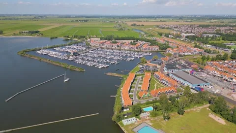 Volendam by drone Stock Footage 281262848