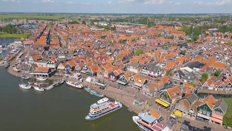 Volendam by drone Stock Footage 281262858