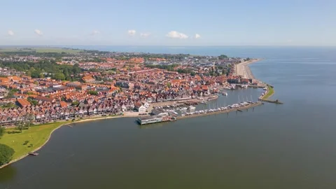 Volendam by drone Stock Footage 281262885