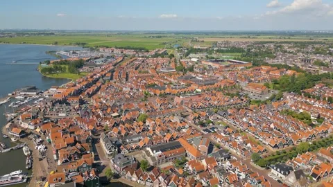 Volendam by drone Stock Footage 281262894