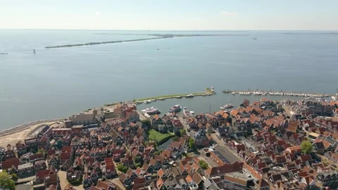 Volendam by drone Stock Footage 281262906