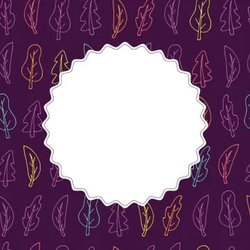 Volet card with a leaf pattern. Space for text Illustrazione stock