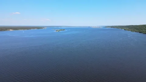 Volga river bank, aerial view Stock-Footage 156549853